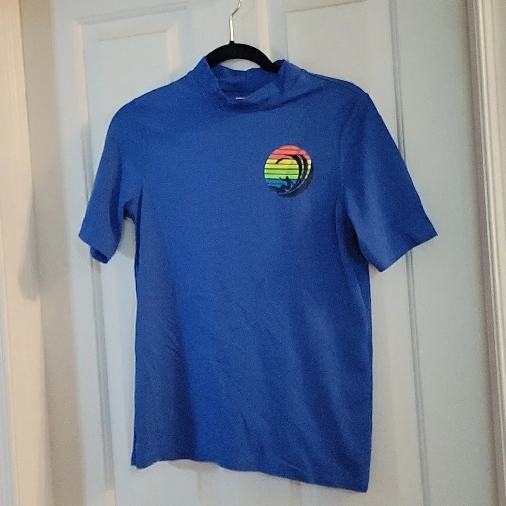 Lands end royal blue surfer rashguard large 14-16